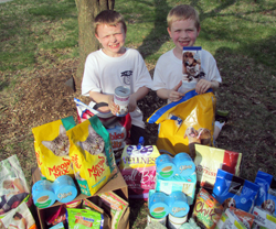 Jack and Luke with Pet Food and Supplies